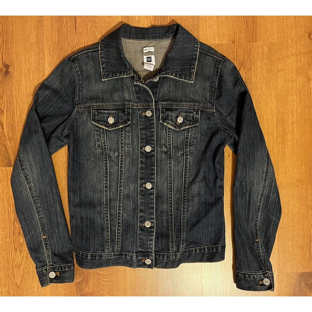 Gap Denim‎ Jean Jacket Dark Blue Women's Medium